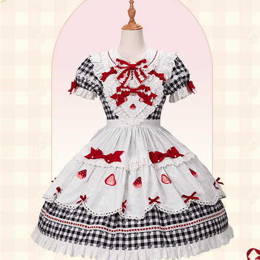 【受注予約11/18まで】Strawberry Cake Guide メイド風ワンピース
