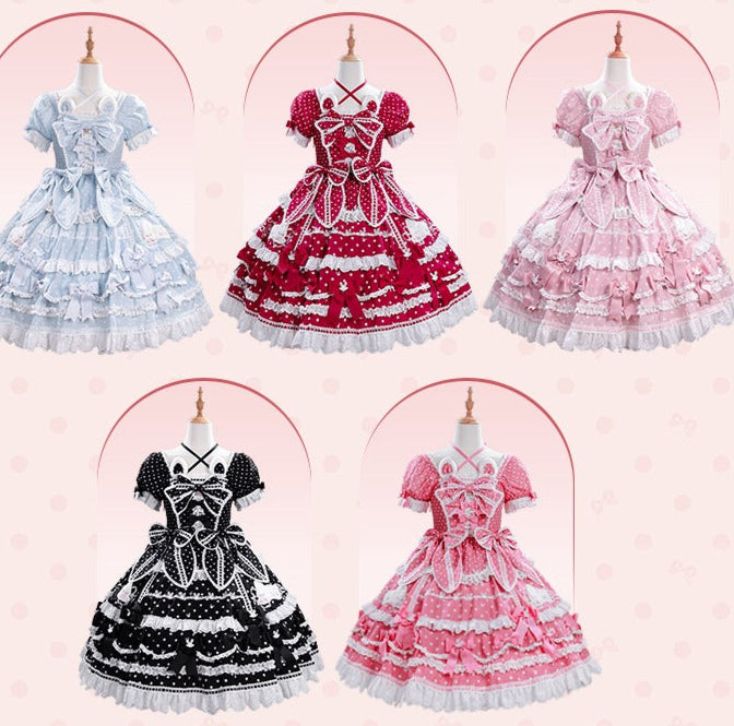 【受注予約6/11まで】Bow Rabbit 水玉ラグジュアリーワンピース