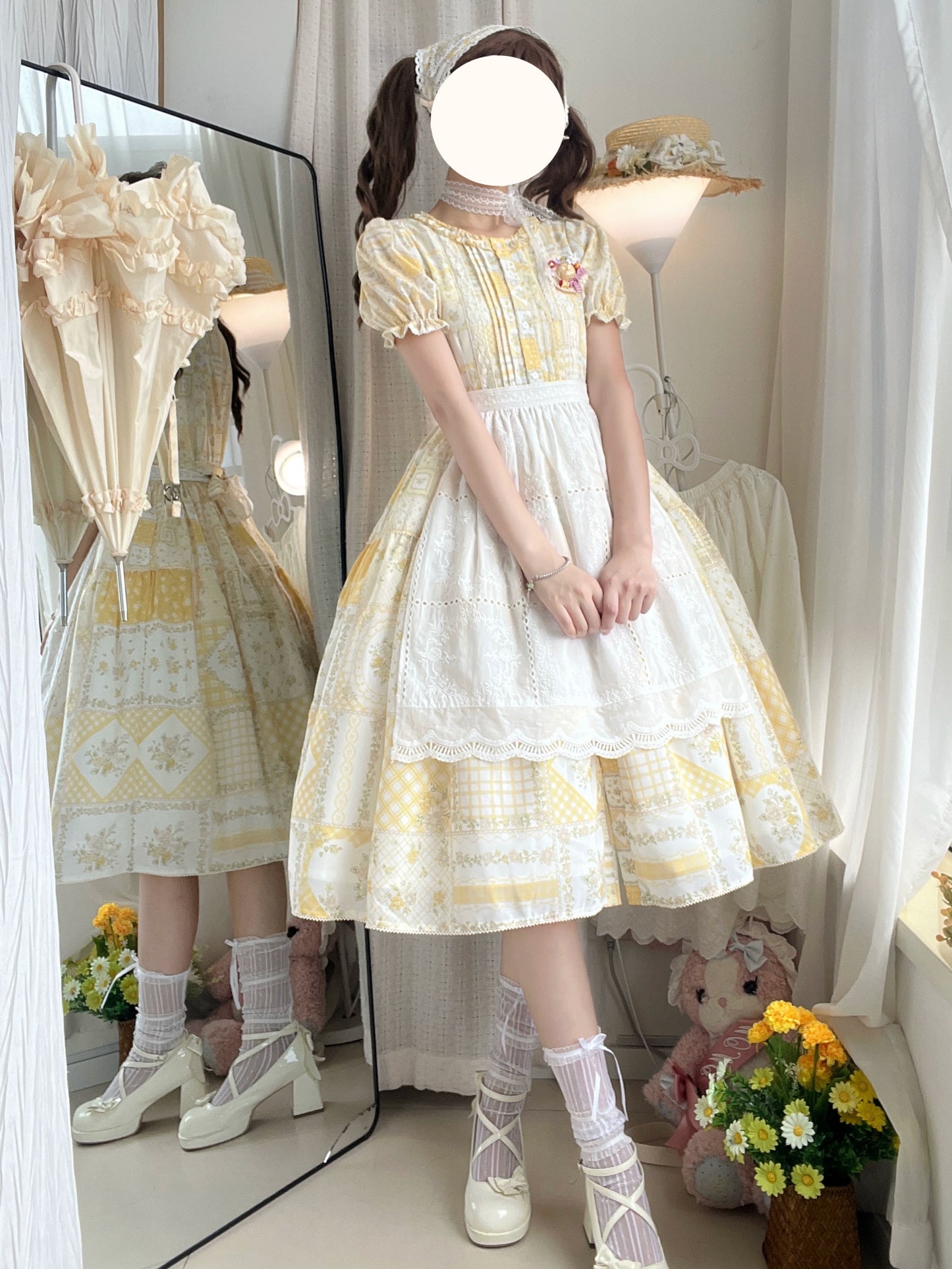 【受注予約7/14まで】Pathwork Garden カントリー風半袖ワンピース