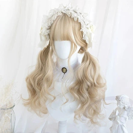 Lolita wig, blonde hair, long curls