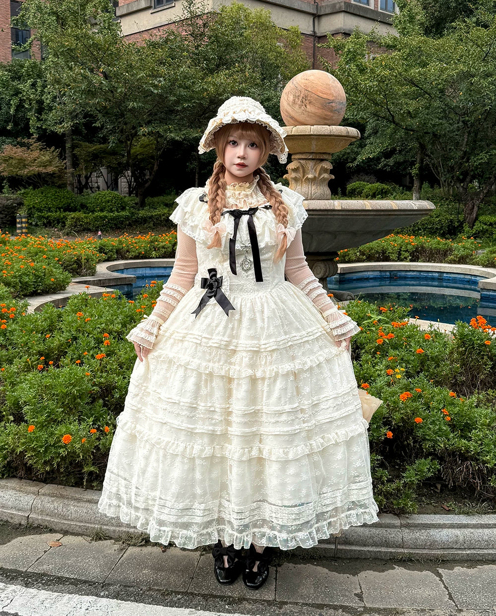 【受注予約10/13まで】Dream Lace ショールレースジャンパースカート