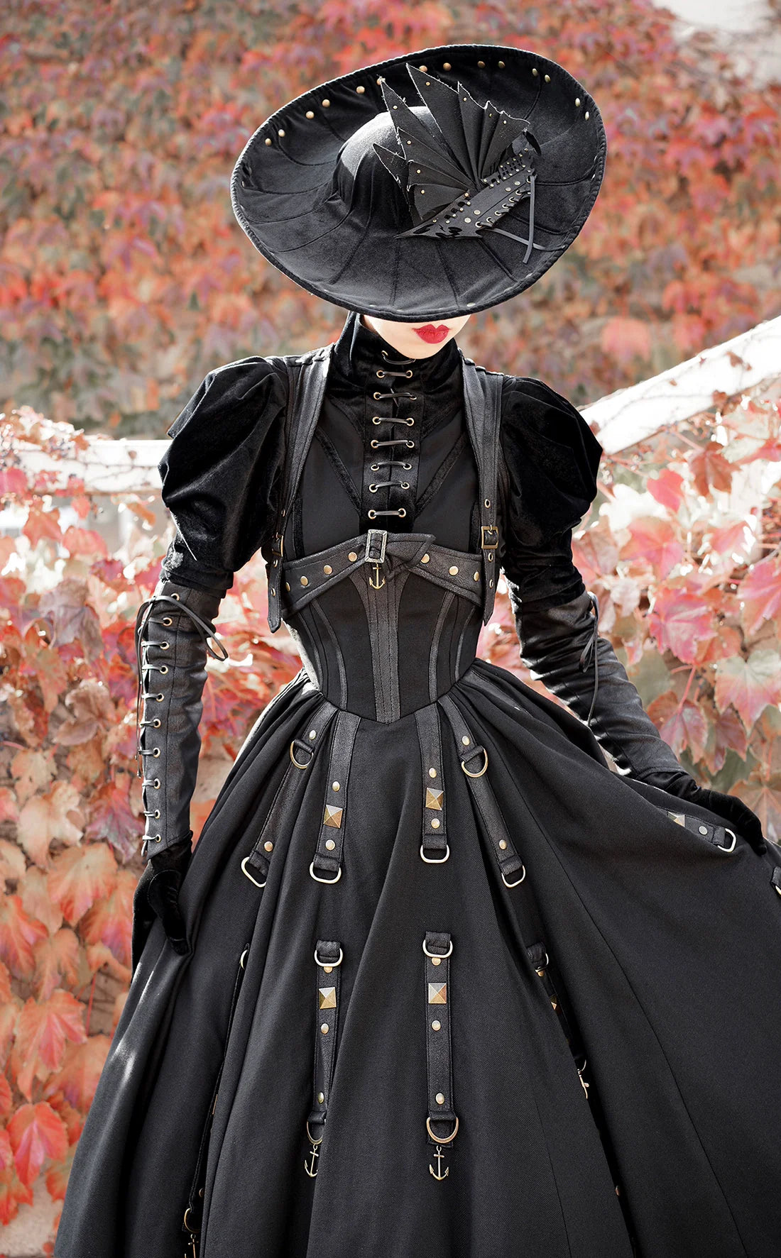 [Pre-order] Ghost Ship Faux Leather Top and Jumper Skirt
