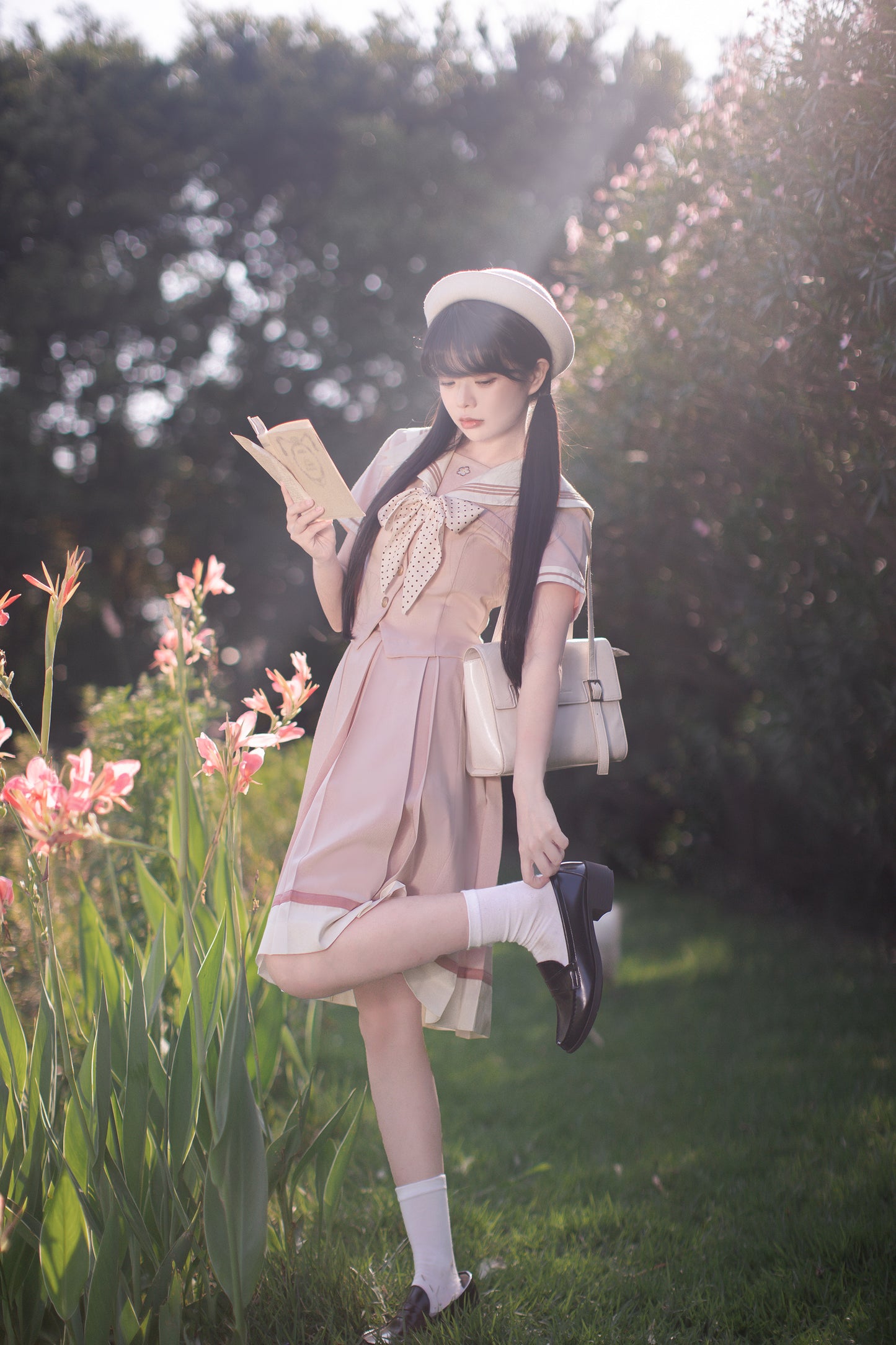 初桜 リボンタイ付きセーラーカラートップス