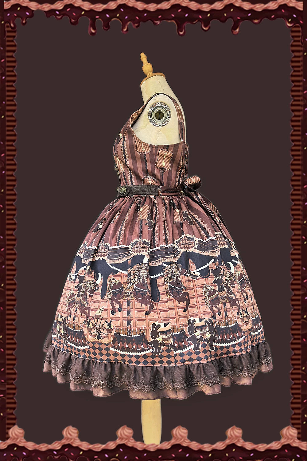 【予約販売】Chocolate Carousel プリントジャンパースカート