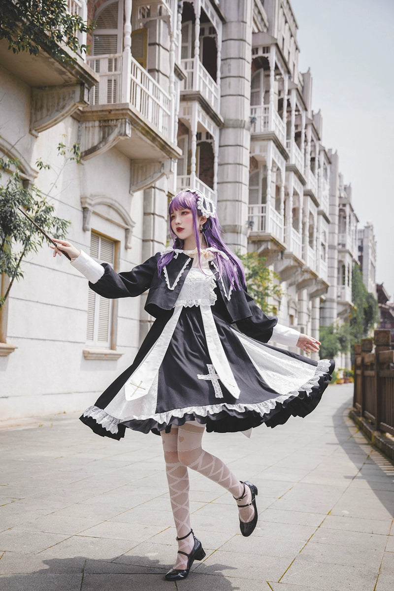 Breath of the Sky Cross Motif Jumper Skirt