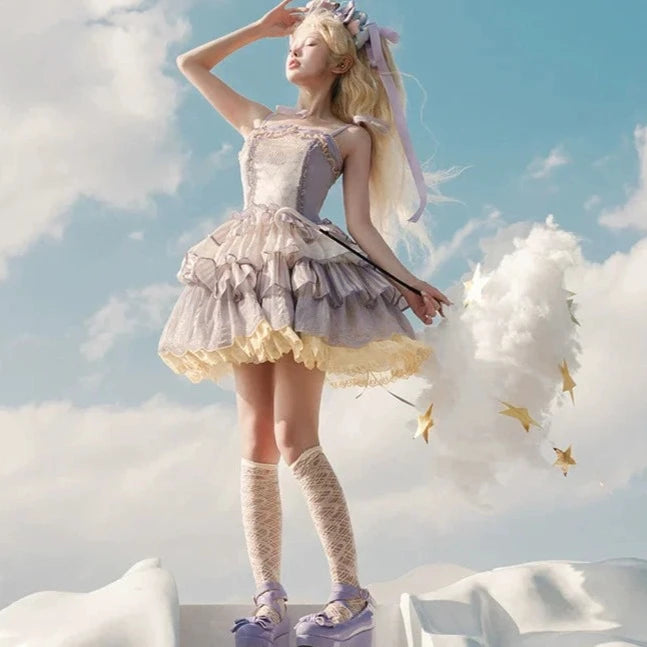 Cloud Paradise Tiered Jumper Skirt