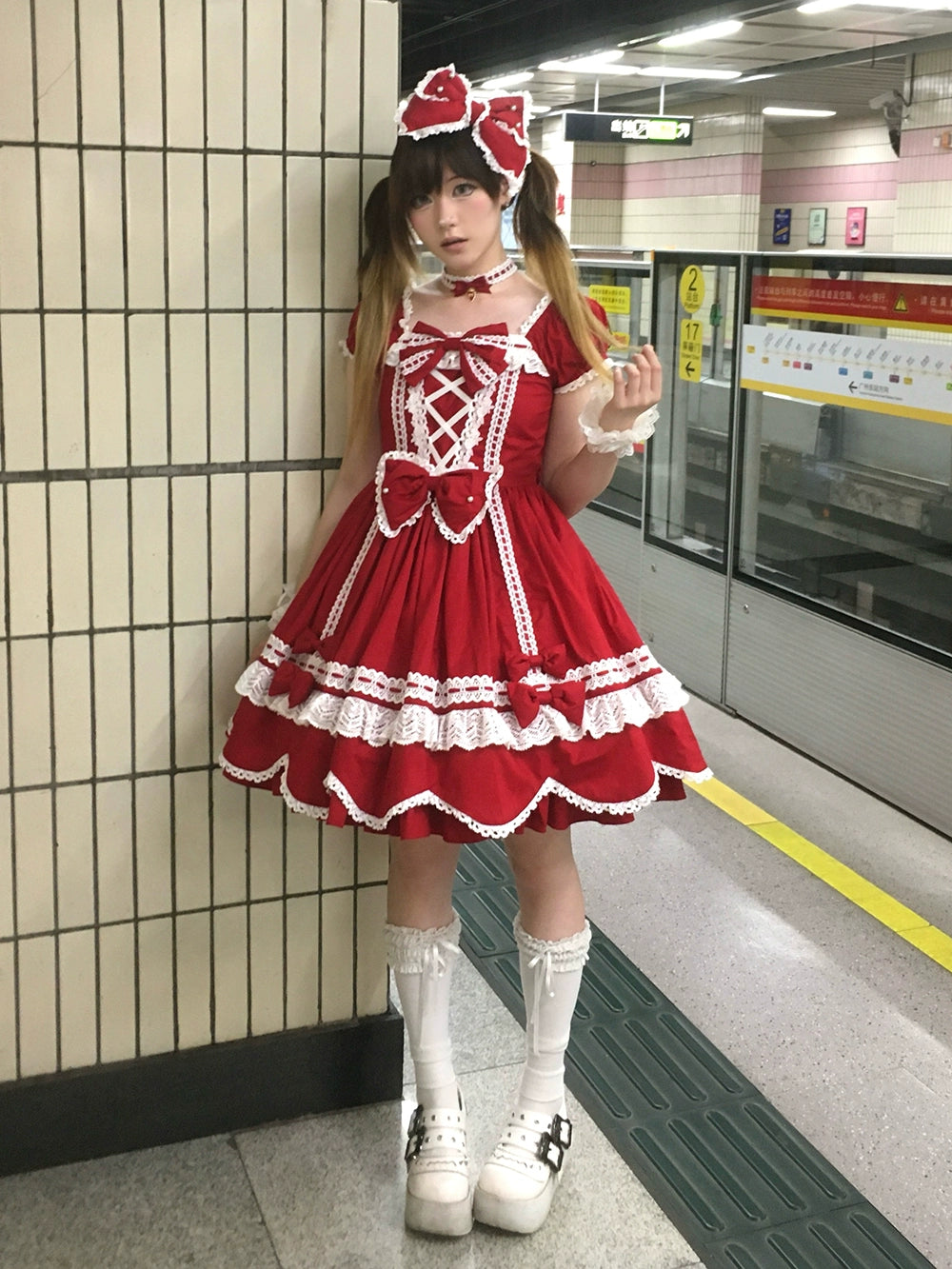 【予約販売】Antique Petal Rabbit リボンワンピース