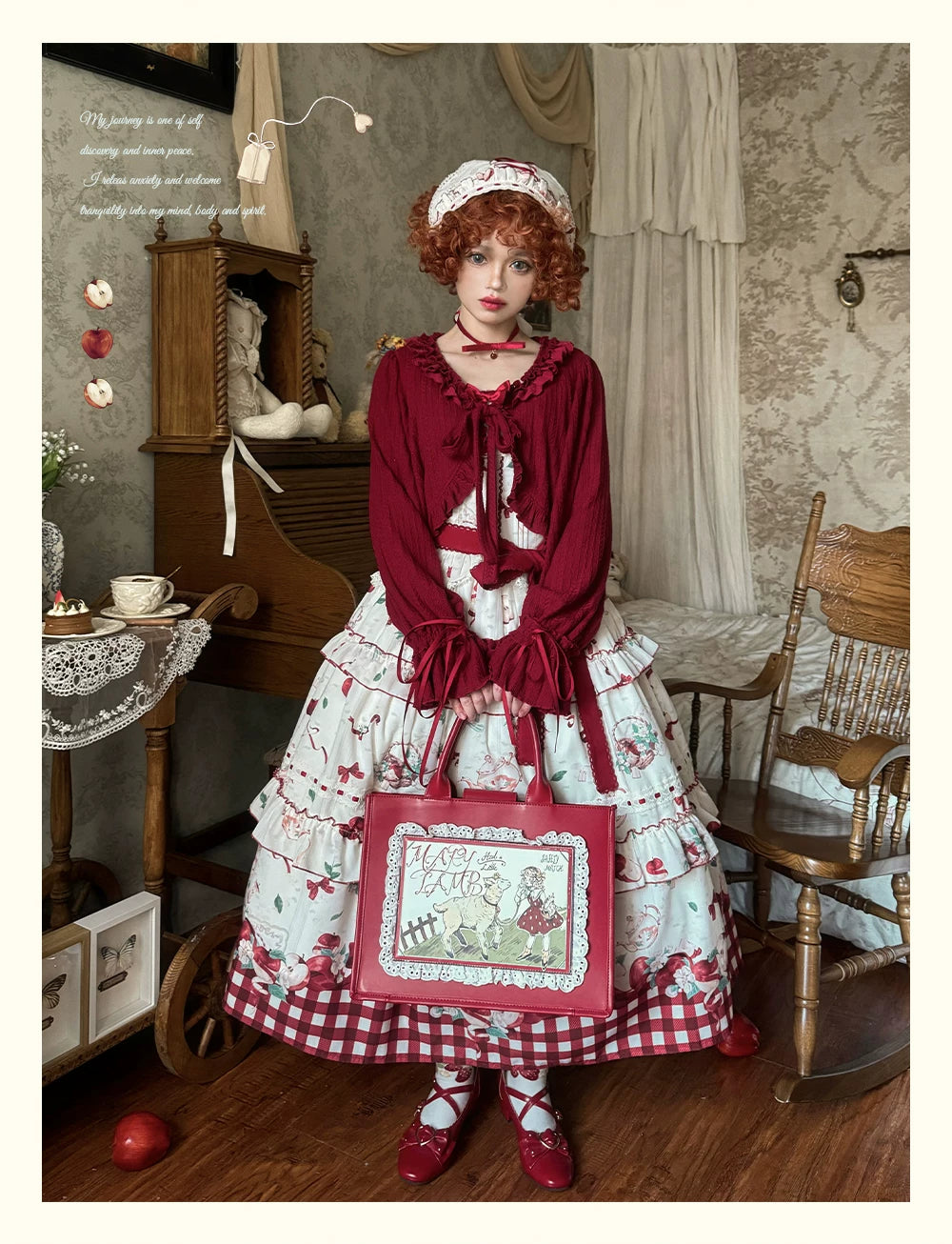 【受注予約9/2まで】Natural Apple Tea ガーデンジャンパースカート・オフホワイト