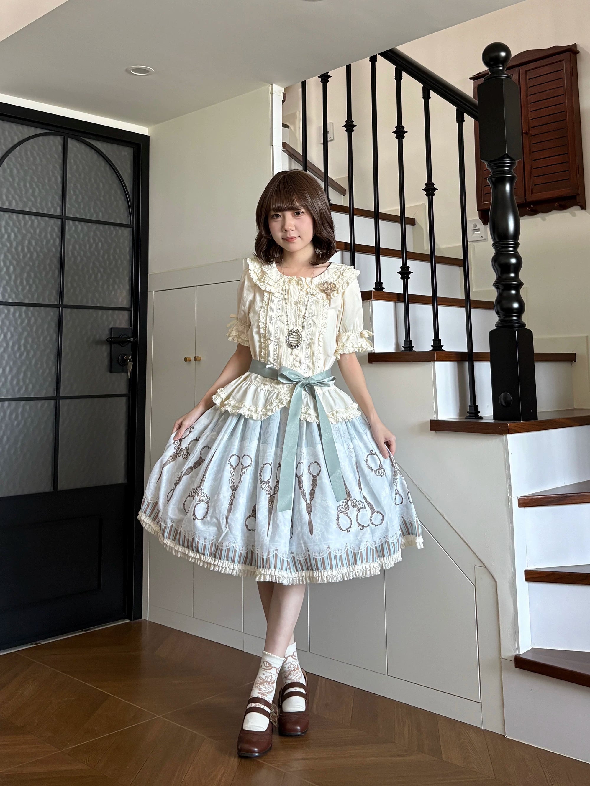 【受注予約8/27まで】Small Scissors プリントスカート・ショート丈
