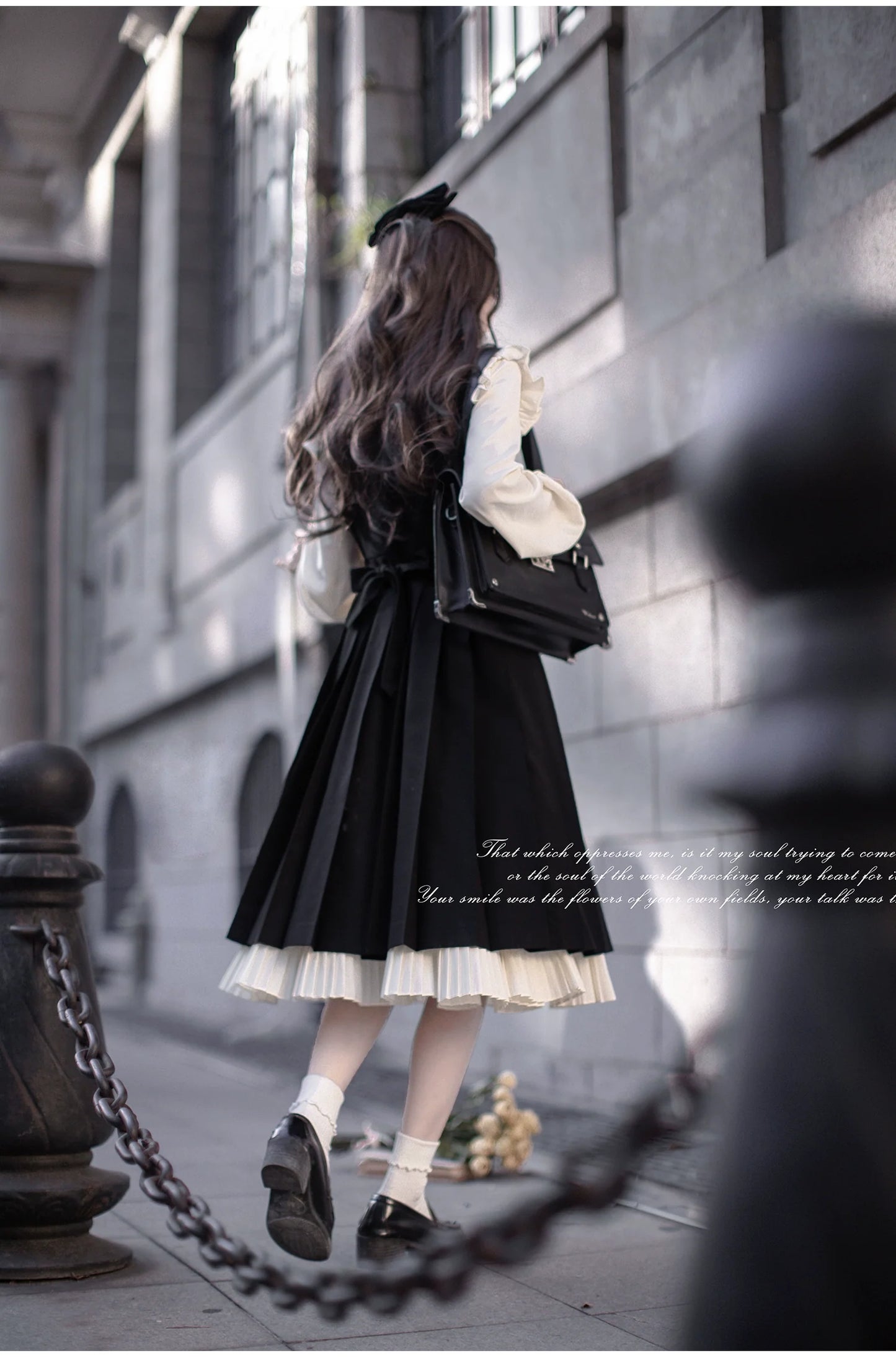 School-style classical pleated jumper skirt set