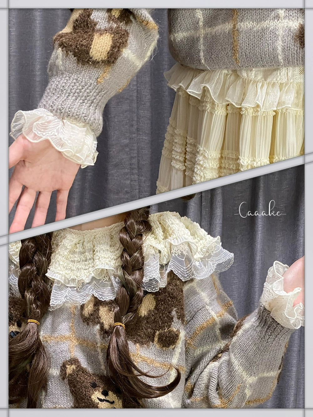 [Pre-orders available until 2/19] Cat Rose Tea Party Ruffled Long Sleeve Blouse