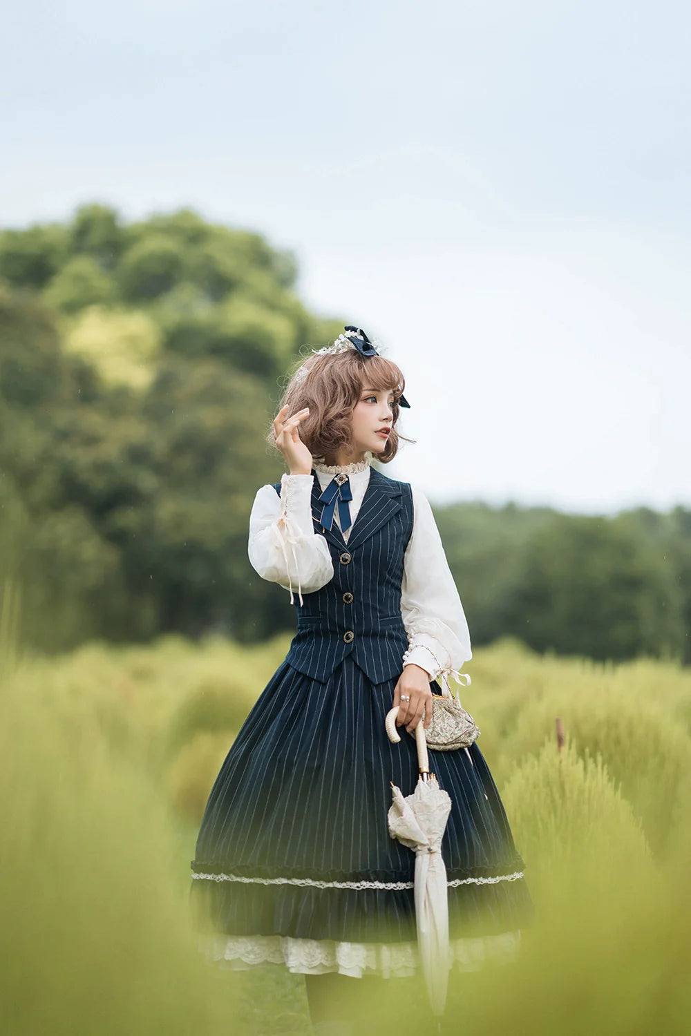 [Pre-order] British Classical Lolita Vertical Striped Vest