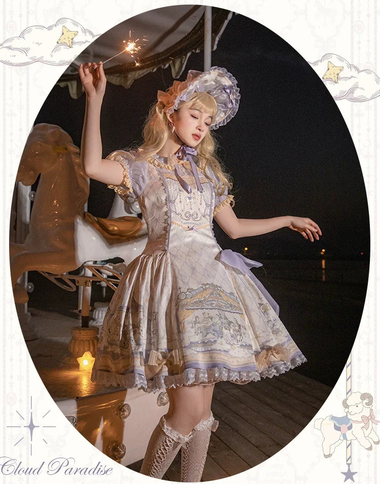 Cloud Paradise Short Sleeve Dress