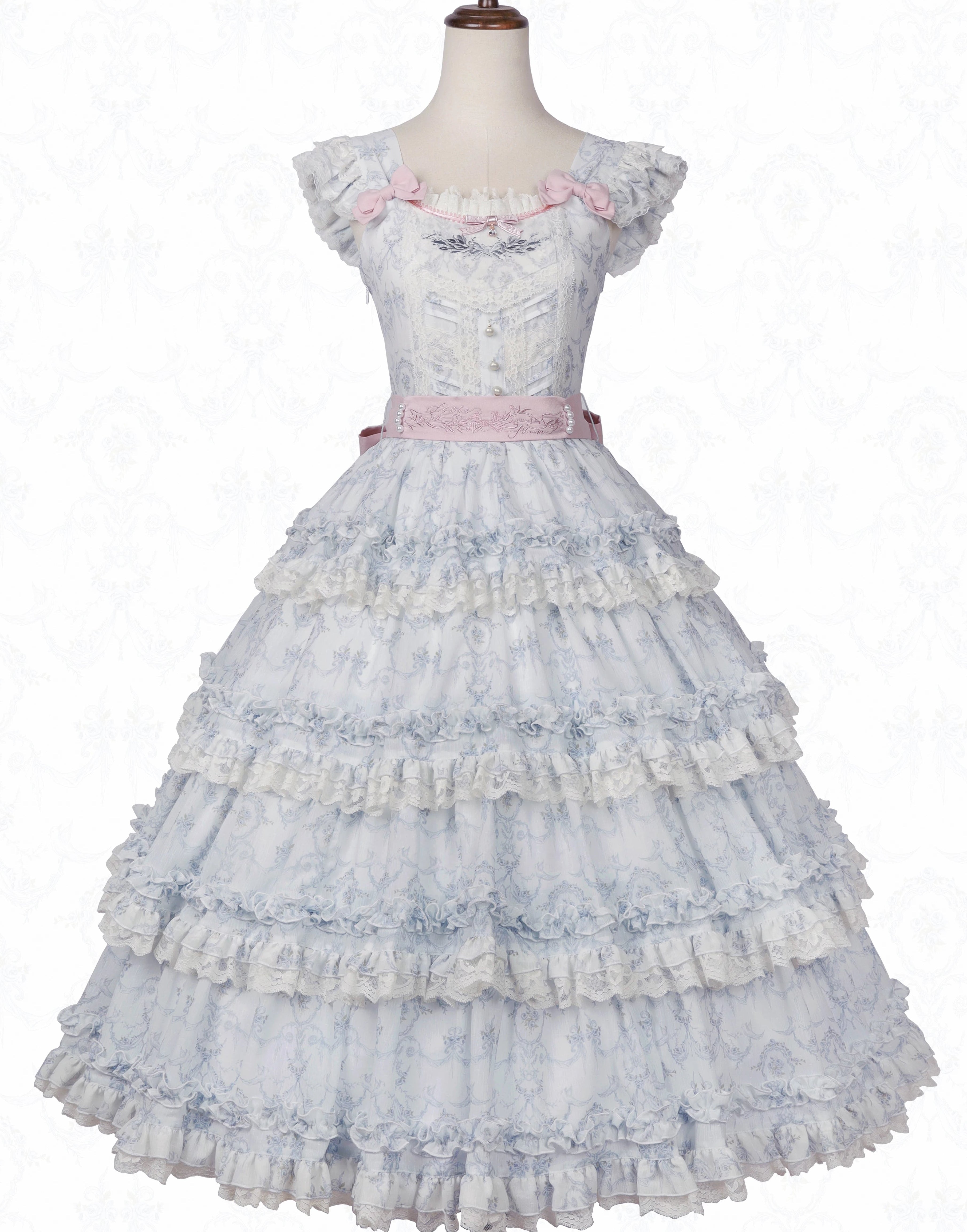 【受注予約9/13まで】Rose Aroma ティアードジャンパースカート