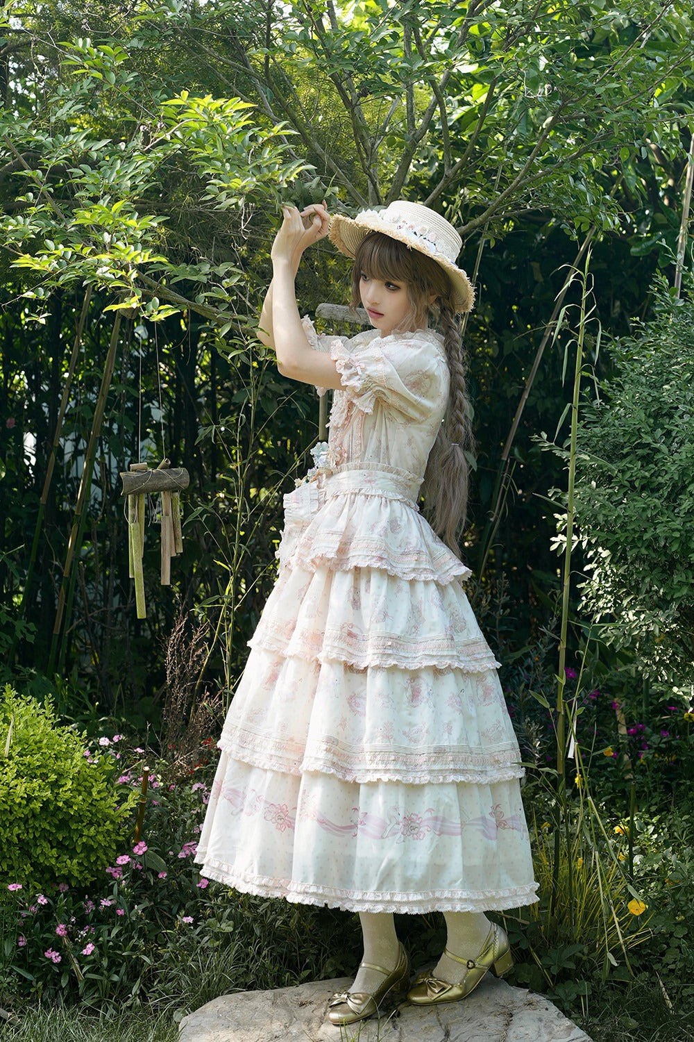 【受注予約6/11まで】花便りのこひつじ ラグジュアリーワンピース・ロング丈
