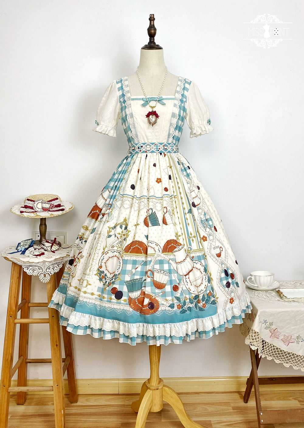 [Sales period ended] Picnic Tea Party Square Neck Dress