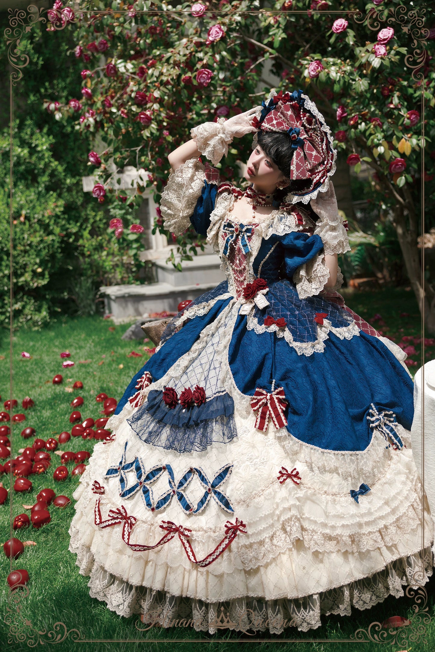 【受注予約6/26まで】Mirror Snow White プリンセスロングドレス・ネイビー