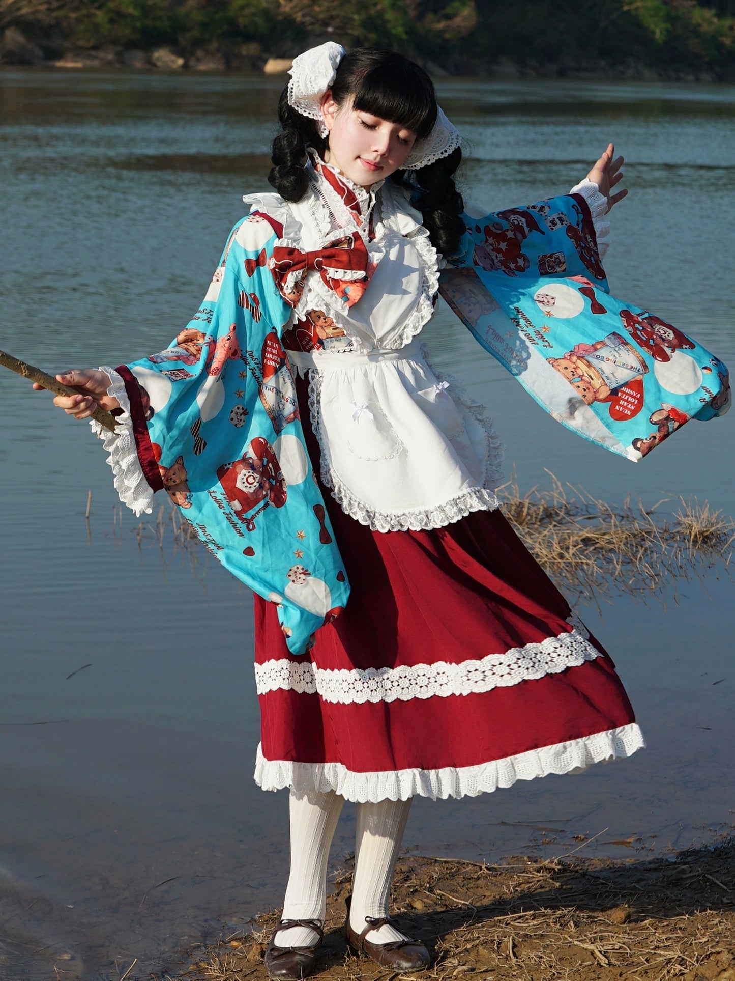 【受注予約7/29まで】Bear Bear World 袴風セットアップ