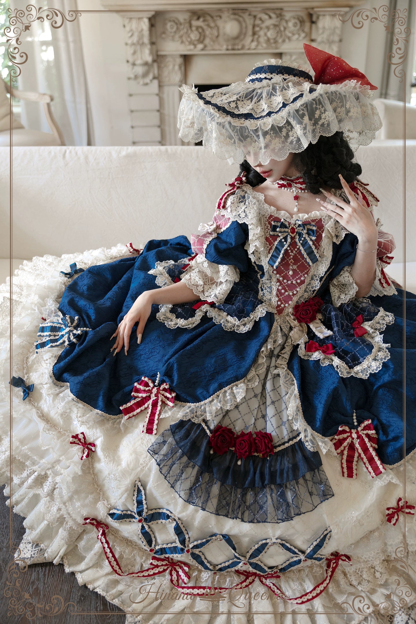 【受注予約6/26まで】Mirror Snow White プリンセスロングドレス・ネイビー