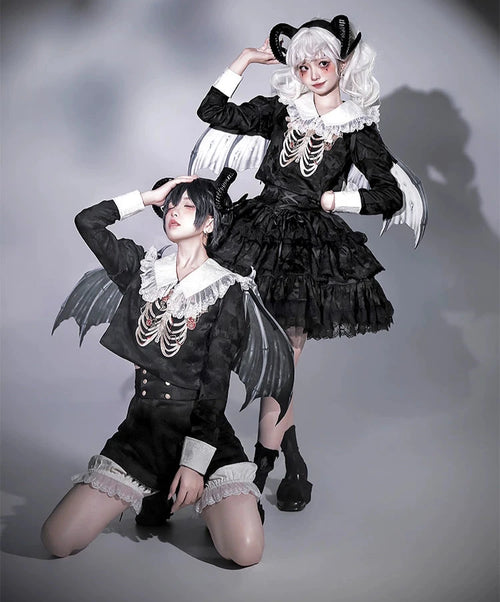 Cross Bone レース襟のトップス