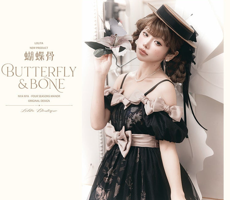 【受注予約11/19まで】Butterfly and Bone 半袖ワンピース