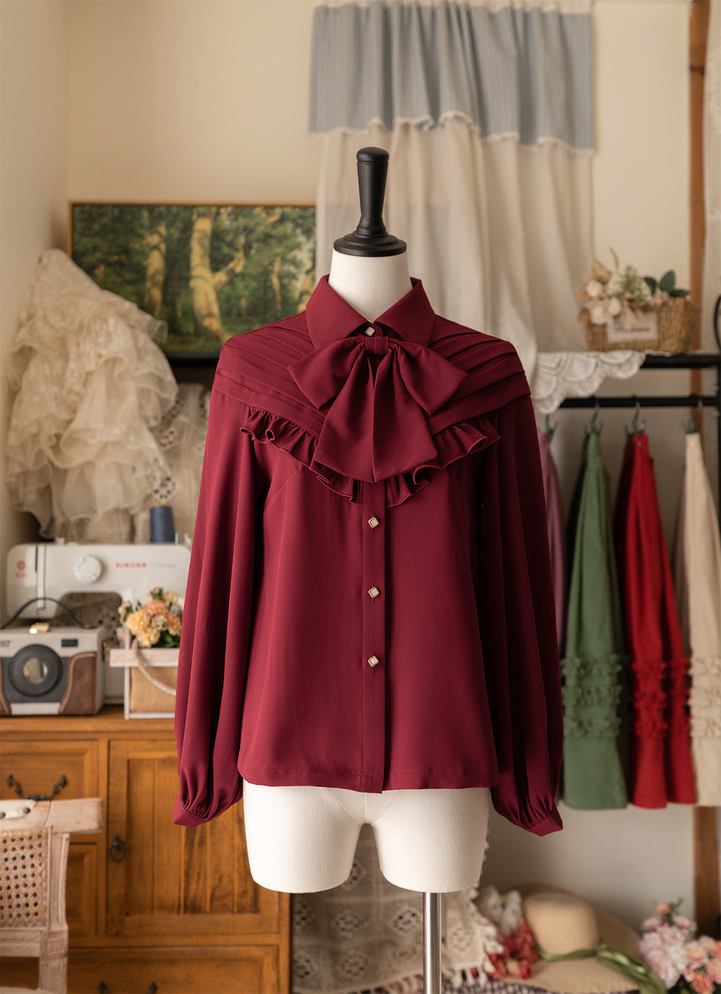 [Pre-order] Forest Basket 4.0 Ribbon Tie Blouse [20% off when purchased together]