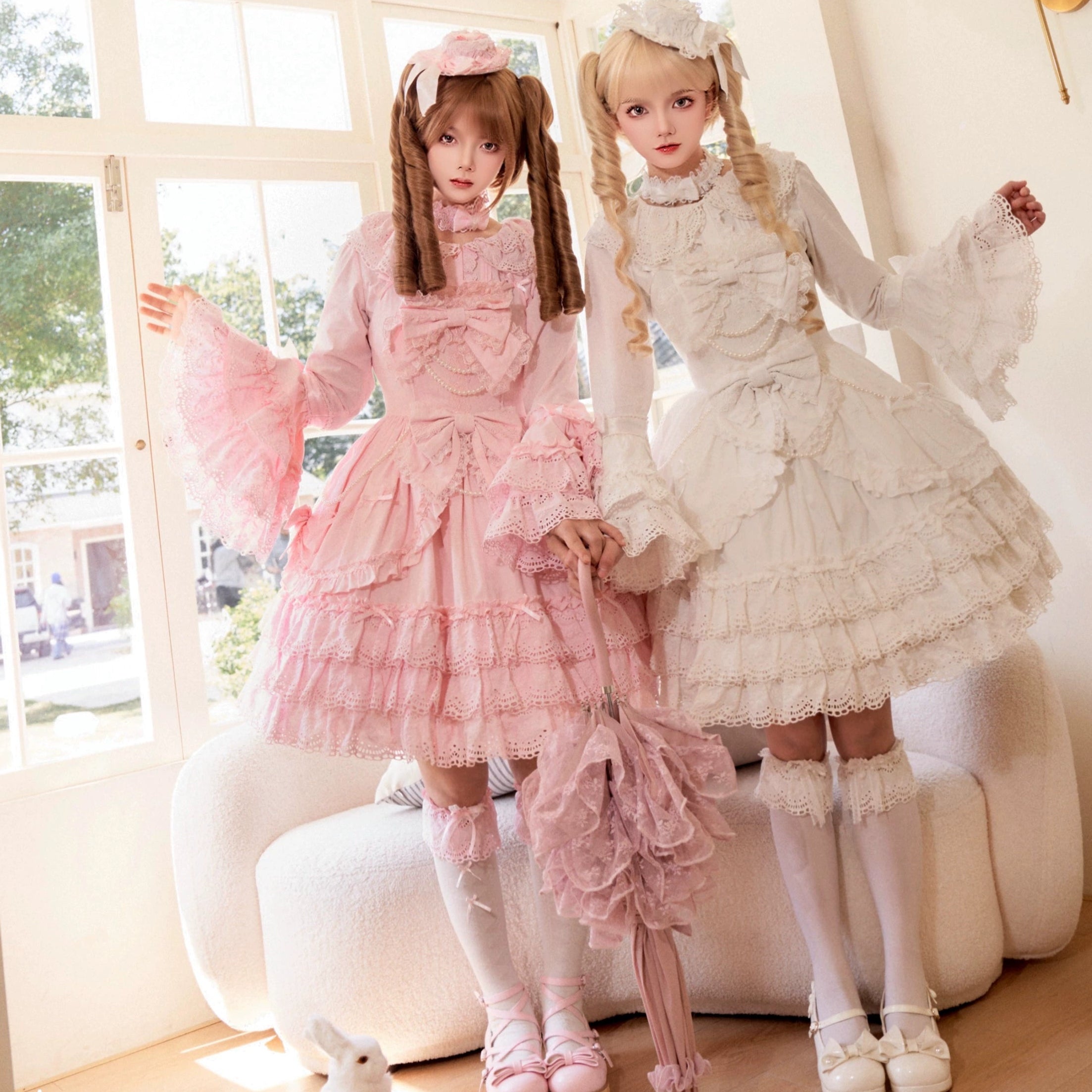 [Pre-orders available until 2/16] Pure Love Heart Language Ribbon and Lace Jumper Skirt