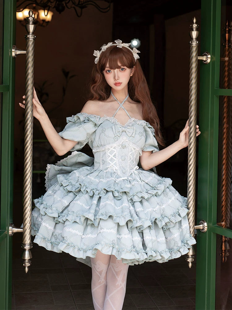 【予約販売】Puff Rose クロスネックワンピース 全4色