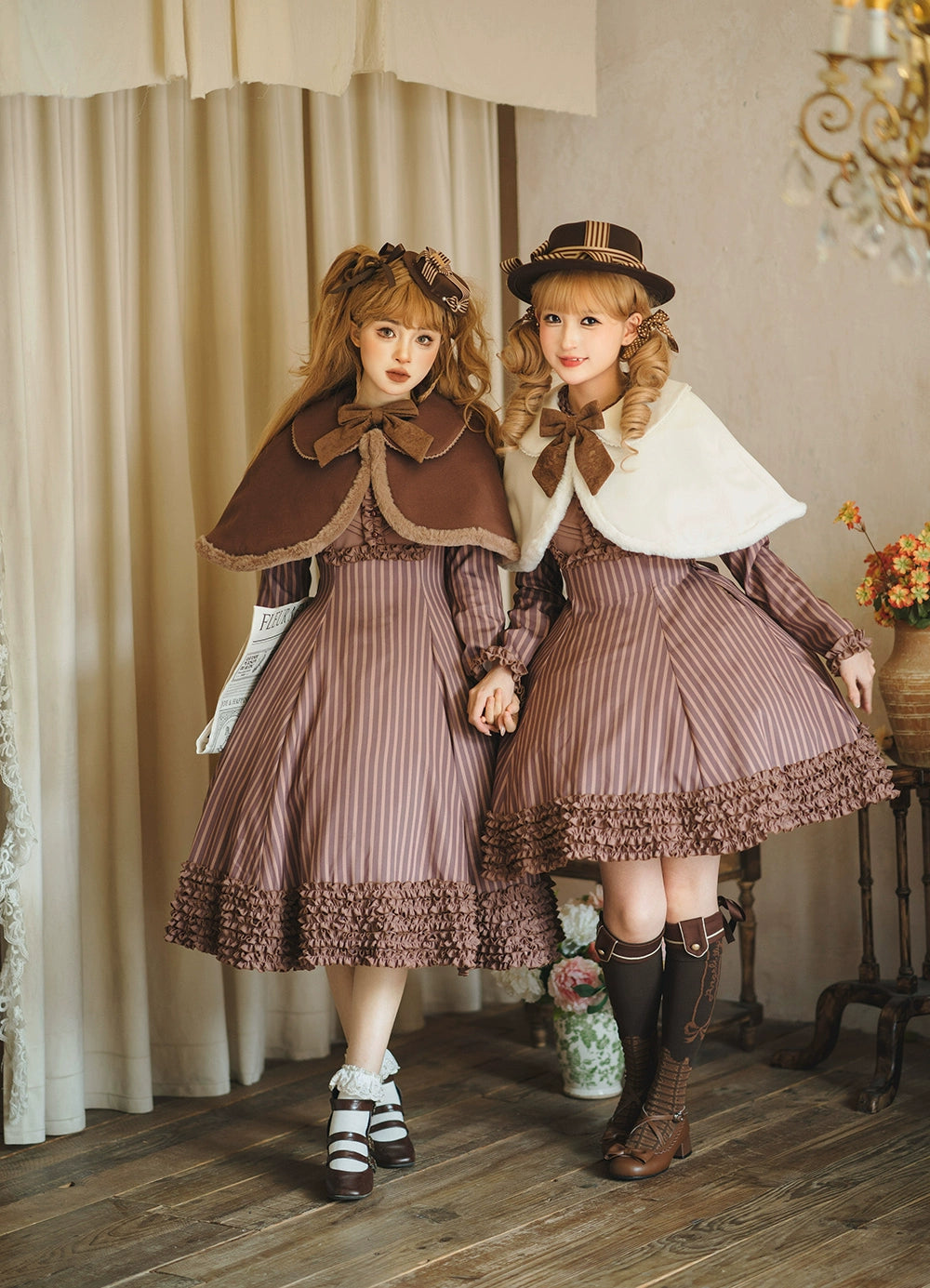 【受注予約12/4まで】Classic Chocolat Stripe ストライプワンピース・ショート丈