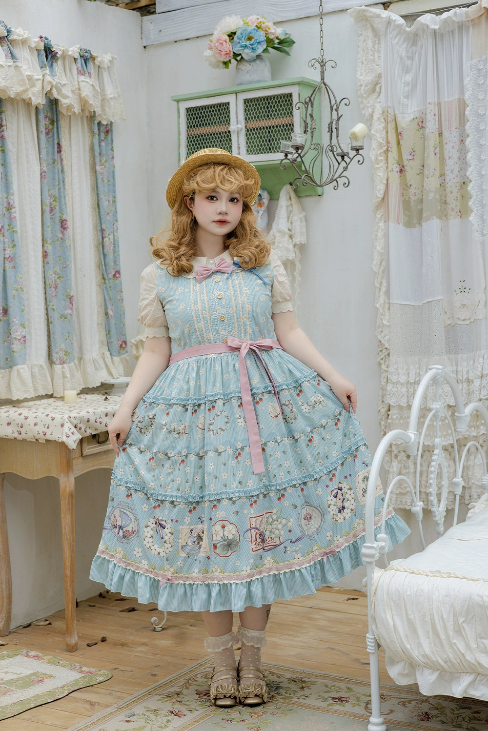 【予約販売】Sweetie Sheep プリントジャンパースカート