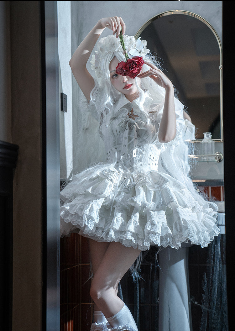 十字契約 ベルトリボンジャンパースカートとボレロのセット 全6色