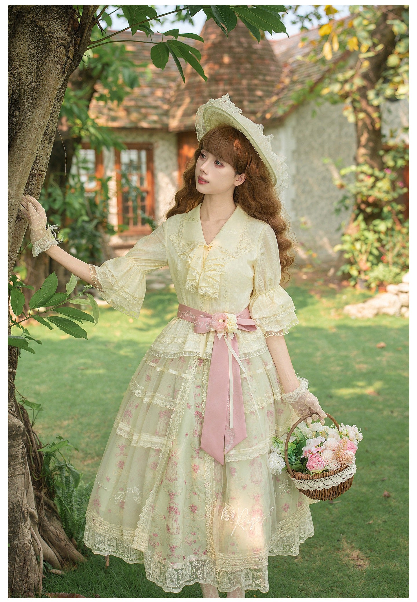 【予約販売】風薫る薔薇園 レイヤードスカート
