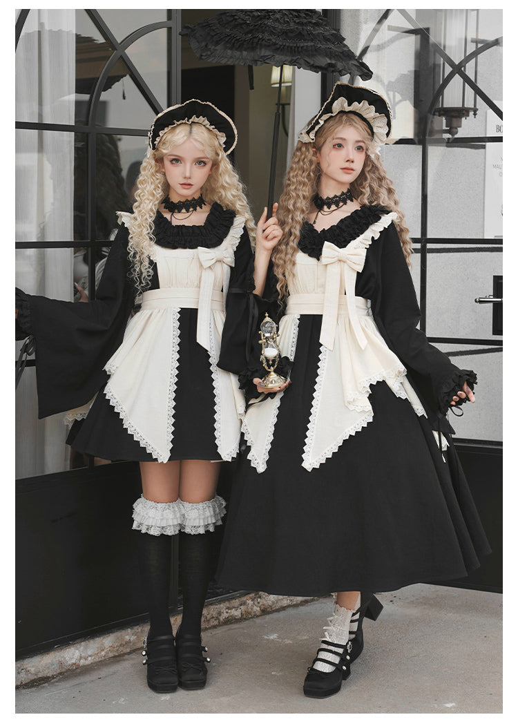 十六夜 和風メイドワンピースセット ショート丈