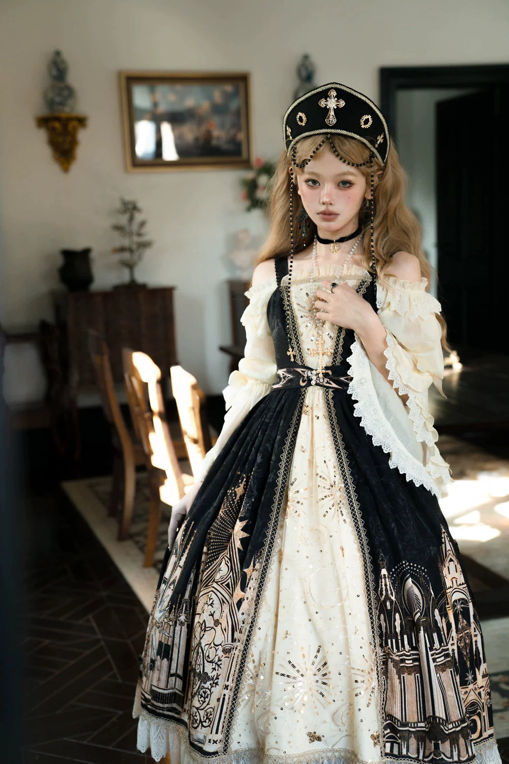【販売期間終了】Sanctuary ゴスロリオフショルダー姫袖ブラウス