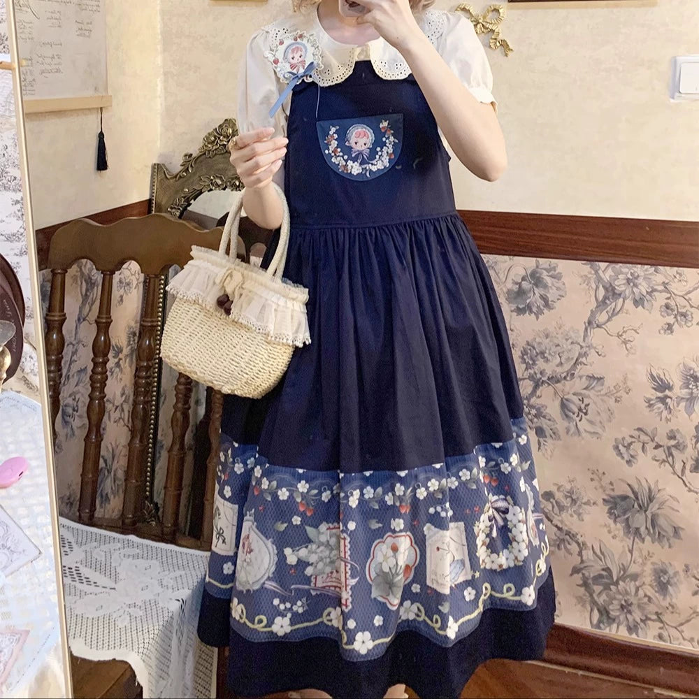 [Pre-orders available until 2/19] Sweetie Sheep Print Suspender Skirt