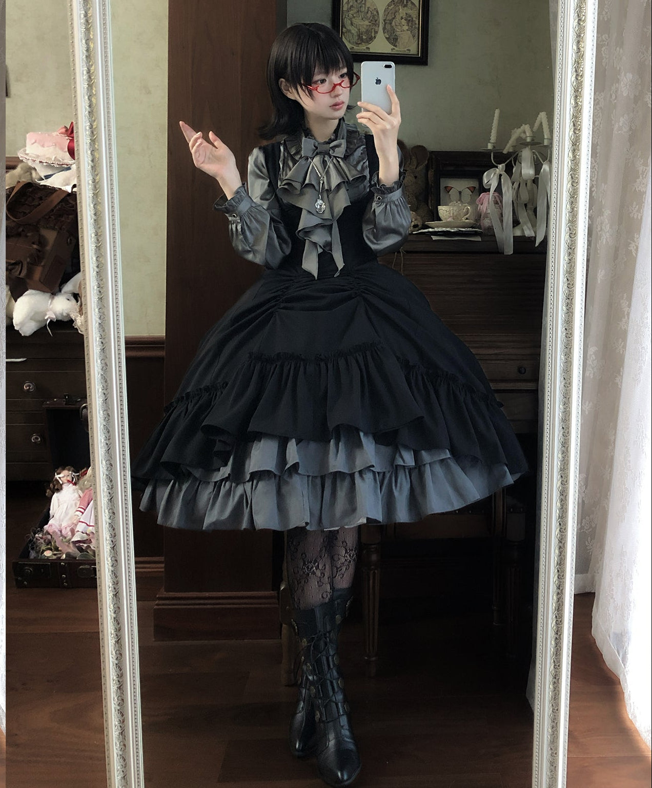 【受注予約12/3まで】Monochrome Reverie ジャンパースカート・無地