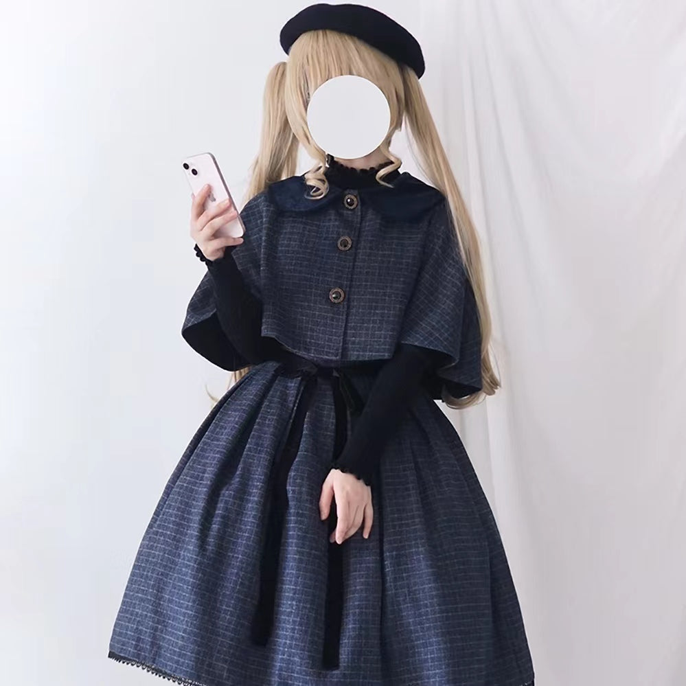 Earl Gray checked cloak