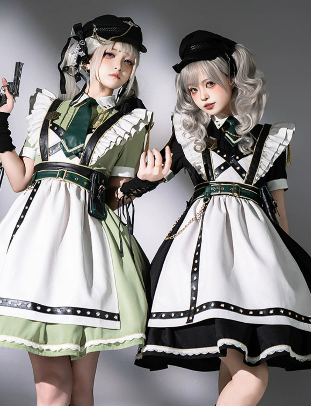 【受注予約5/22まで】少女兵器 エプロン付きワンピースセット・ブラック