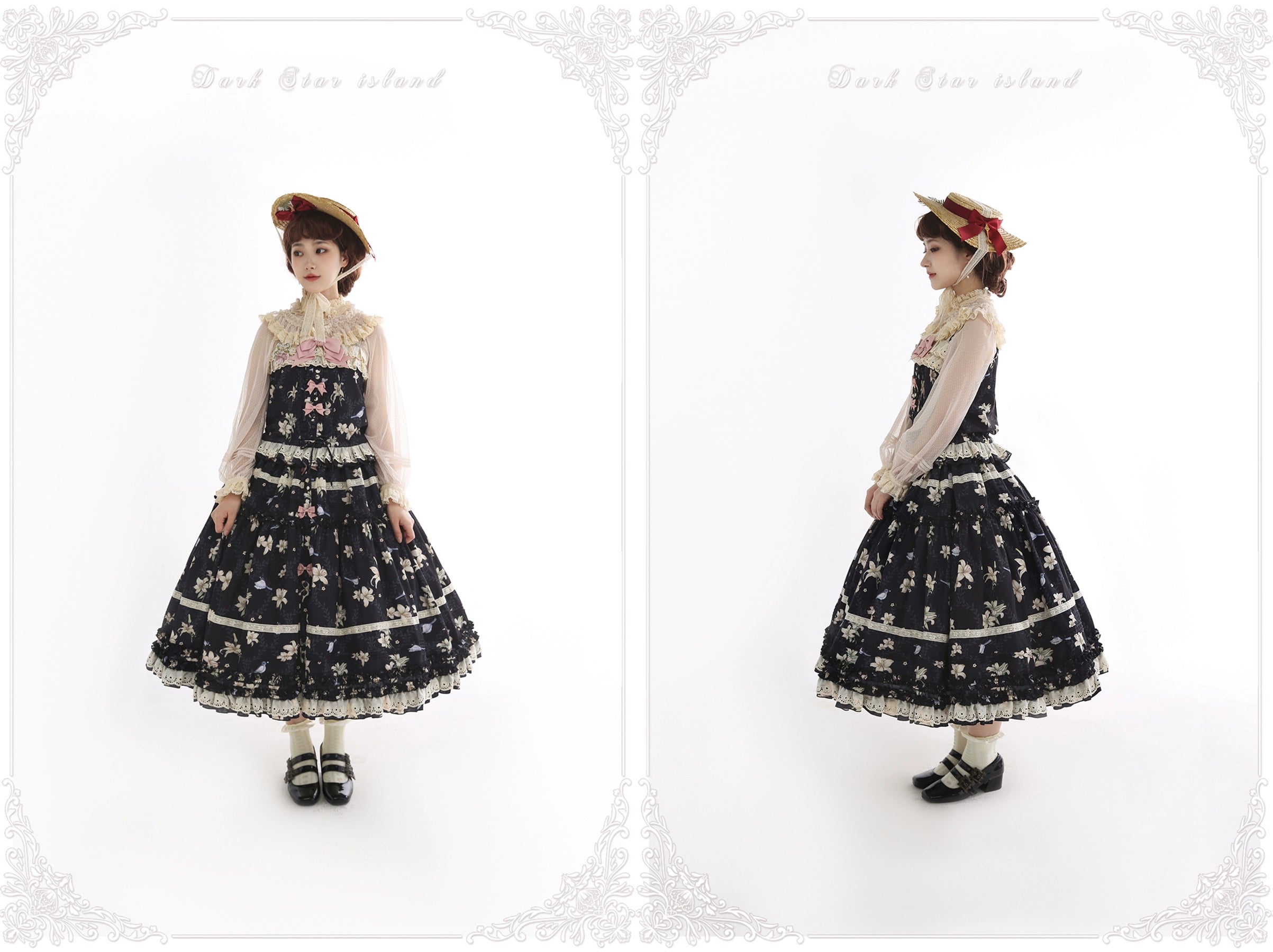 Lily and Wind Classical Print Skirt and Top