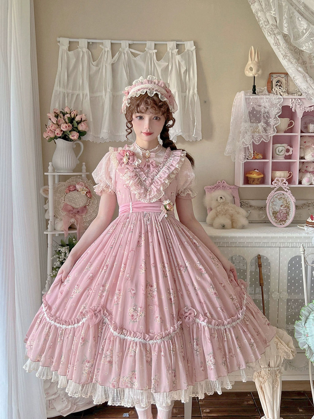 Daydream Rosa Classical rose pattern dress