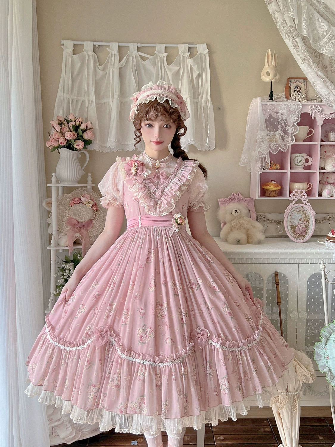 Daydream Rosa Classical rose pattern dress