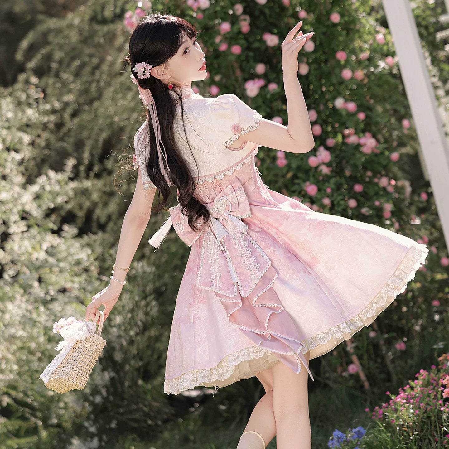 桜の手紙 華ロリジャンパースカートとボレロ