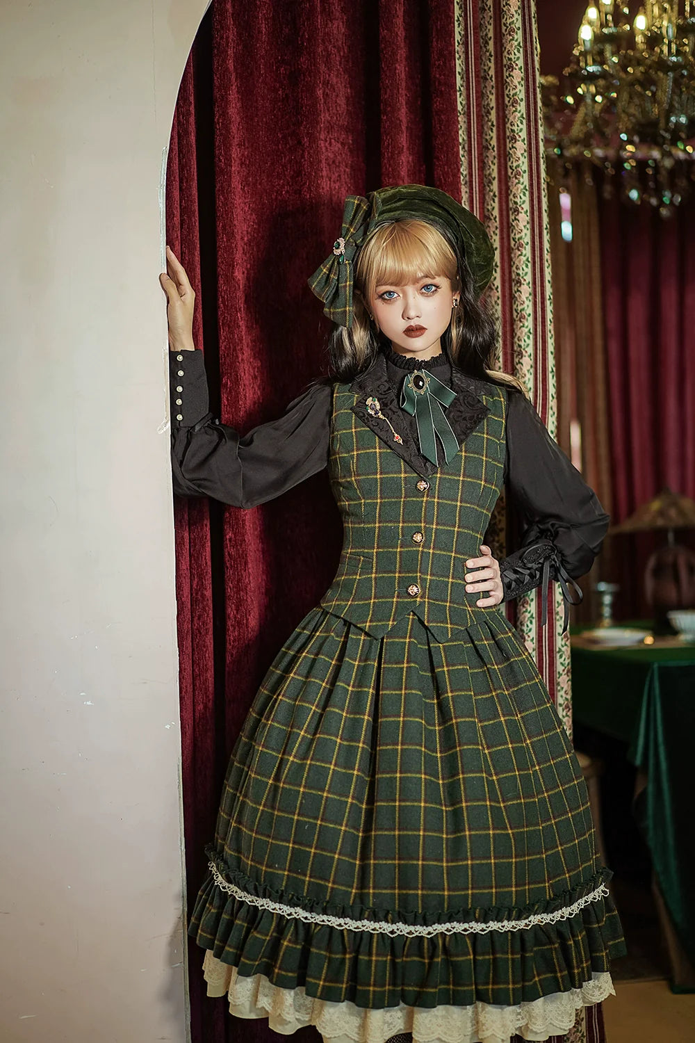 [Pre-order] British Classical Lolita Warm Check Vest