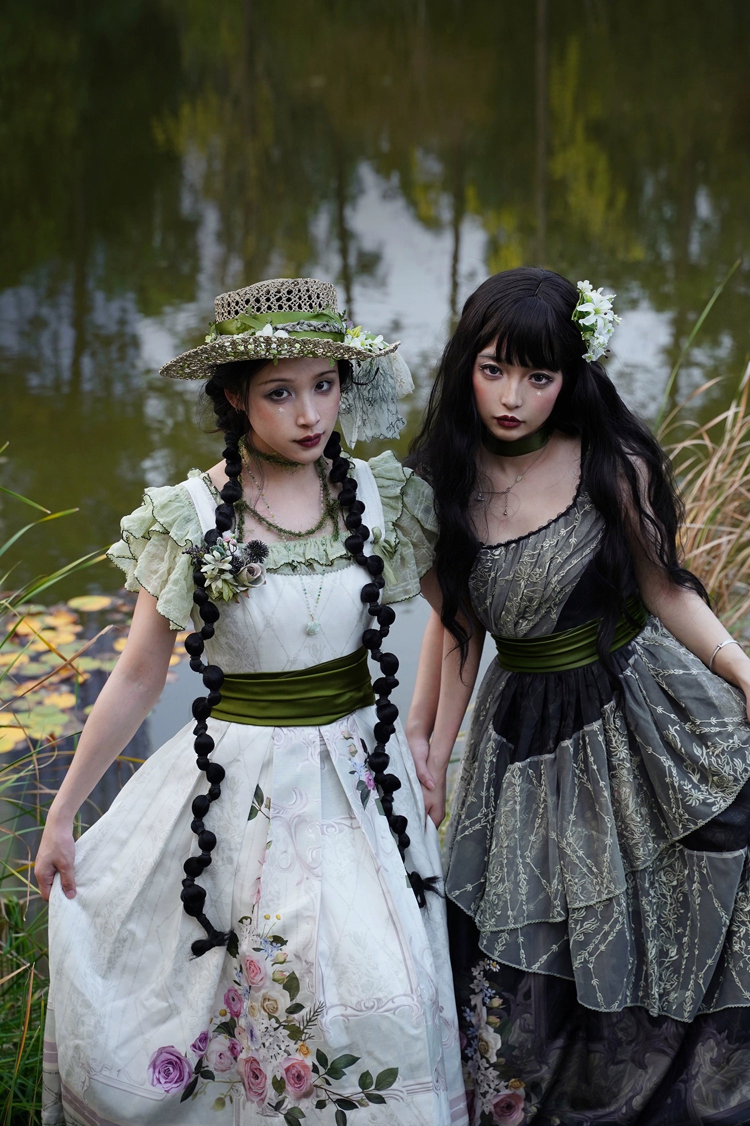 【受注予約1/23まで】Anthea Garden ジャンパースカート2型・花柄プリントあり
