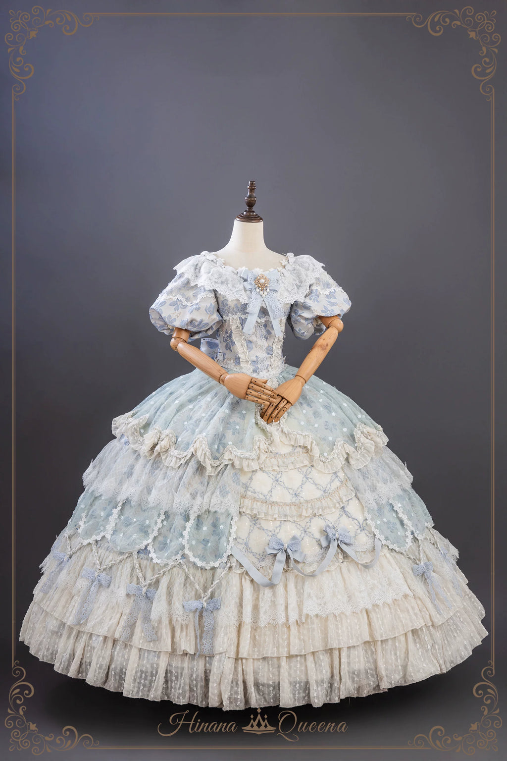 【受注予約9/16まで】Dream Magnifique プリンセスドレス・ロング丈・パステルブルー