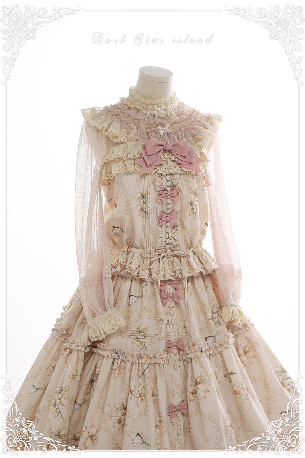 Lily and Wind Classical Print Skirt and Top