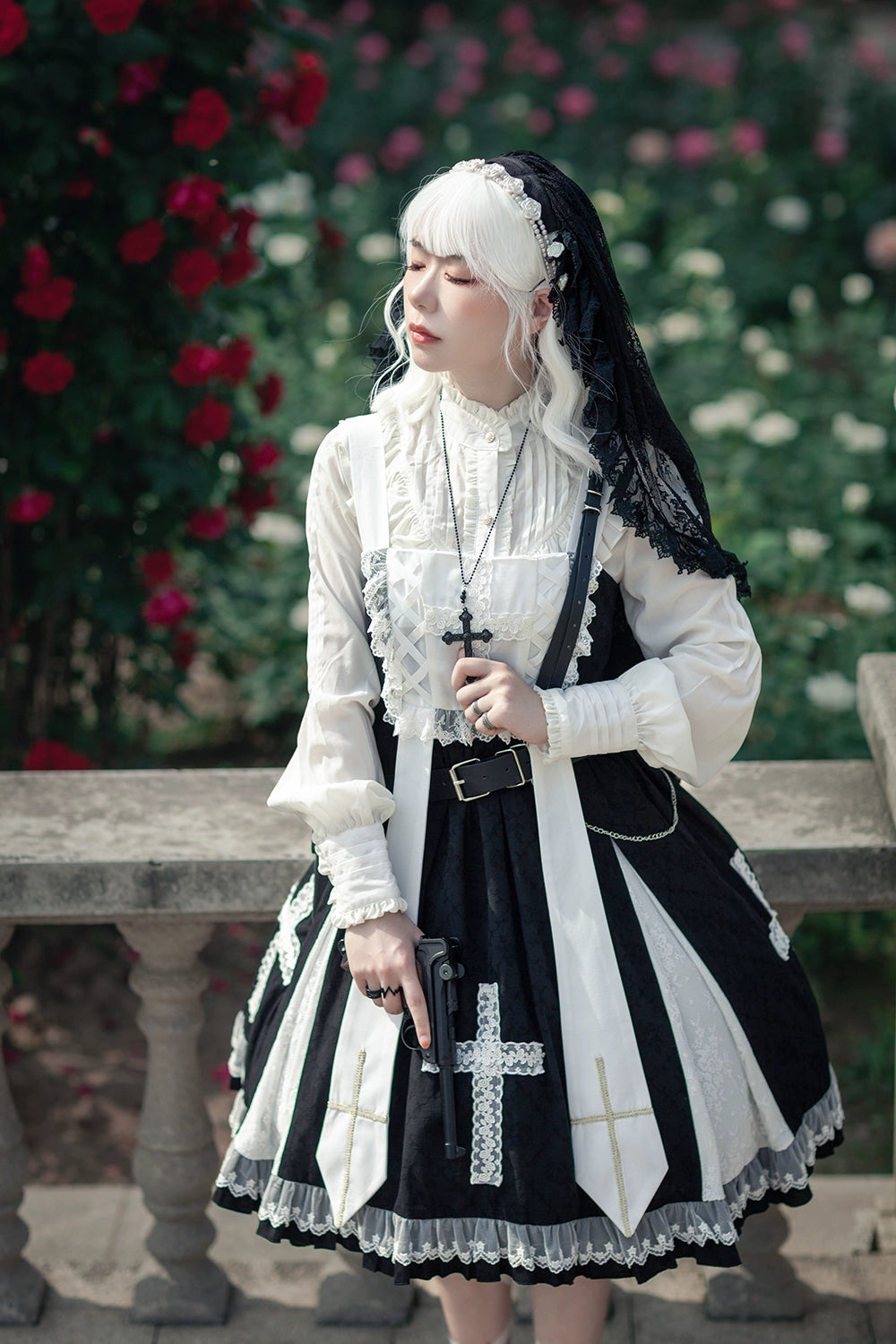 Breath of the Sky Cross Motif Jumper Skirt