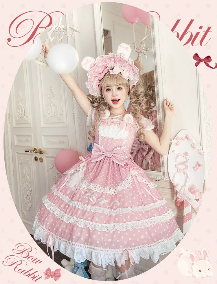 【受注予約6/11まで】Bow Rabbit 水玉ワンピース・全5色