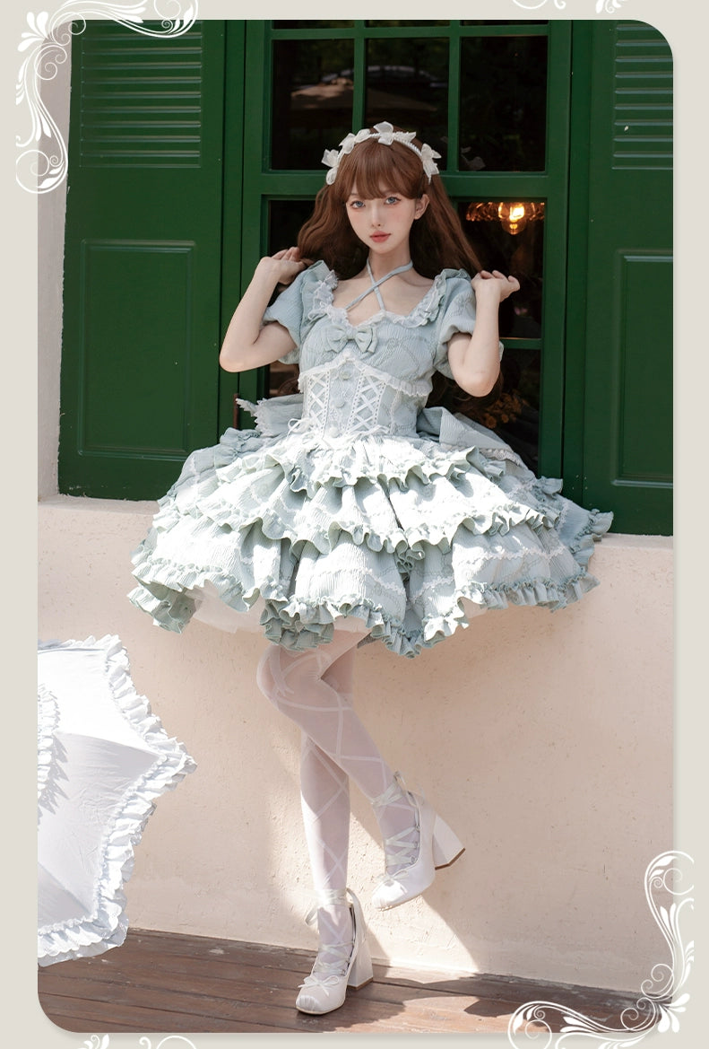 【予約販売】Puff Rose クロスネックワンピース 全4色