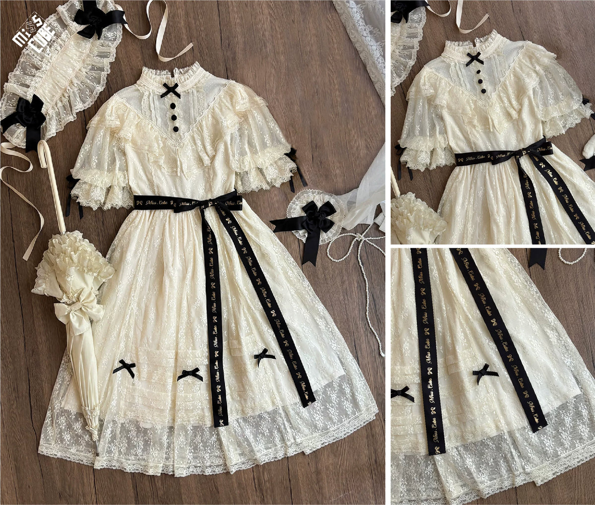 【受注予約10/13まで】Dream Lace クラシカル半袖ワンピース